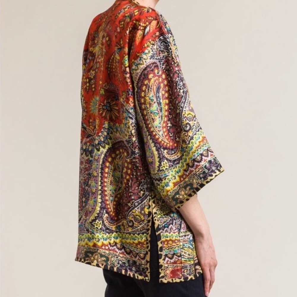 Etro Colorful Reversible Silk Print Jacket M - Picture 2 of 8